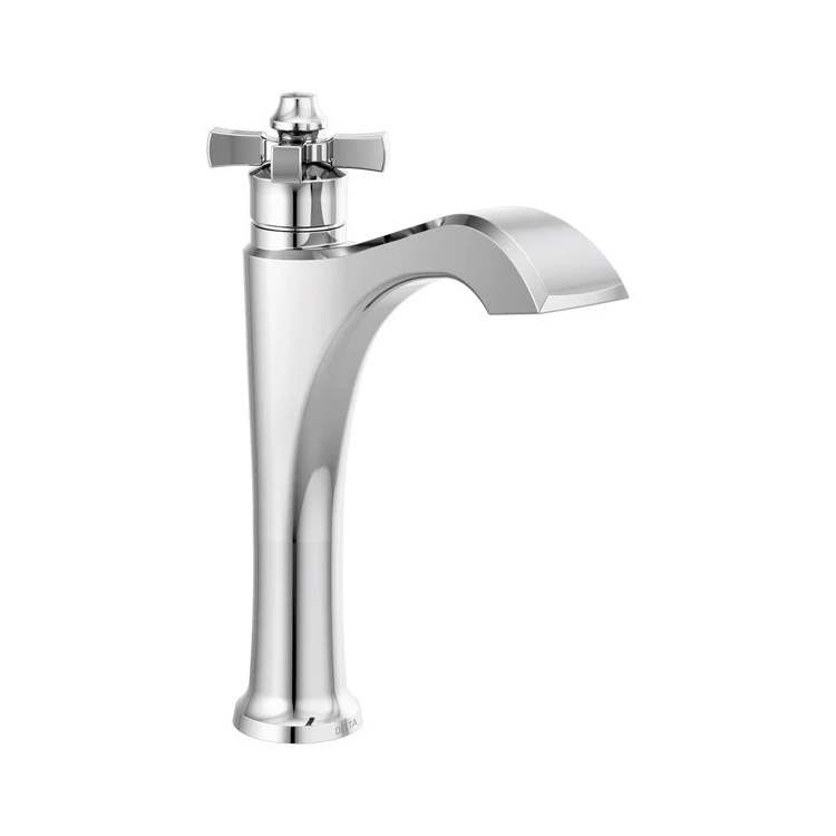Lavatory Faucet Dorval Mid Height Vessel 1 Cross ADA WaterSense Brilliance Stainless 1.2 Gallons per Minute High Arc - Frankwebs