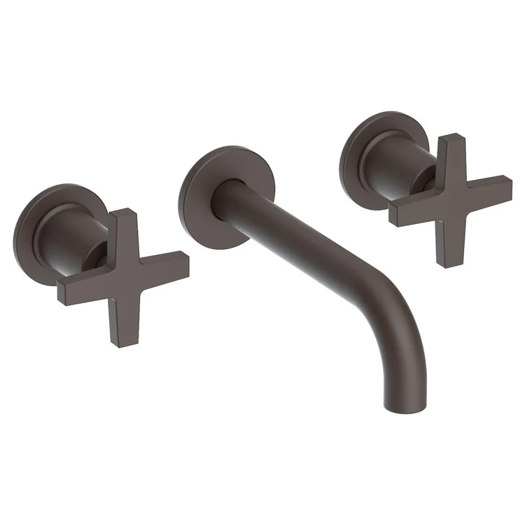 Lavatory Faucet Dorrance Wall Mount 8 Inch Spread 2 Cross ADA Watersense French Gold PVD 1.2 Gallons Per Minute Brass Less Drain Spout Reach 7-1/9 Inch - Frankwebs