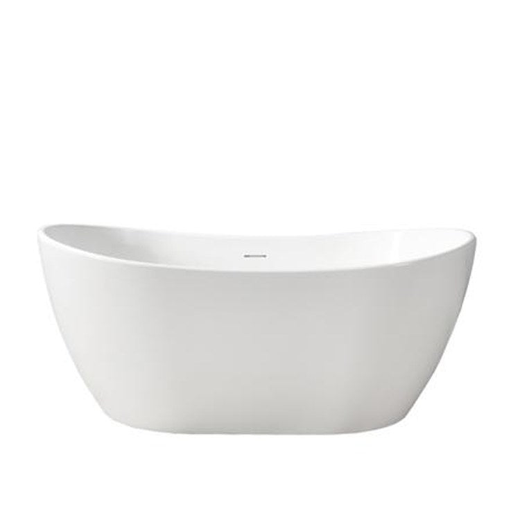 Freestanding Tub Edison 56 Inch Double Slipper Matte White Oval Resin No Faucet Holes - Frankwebs