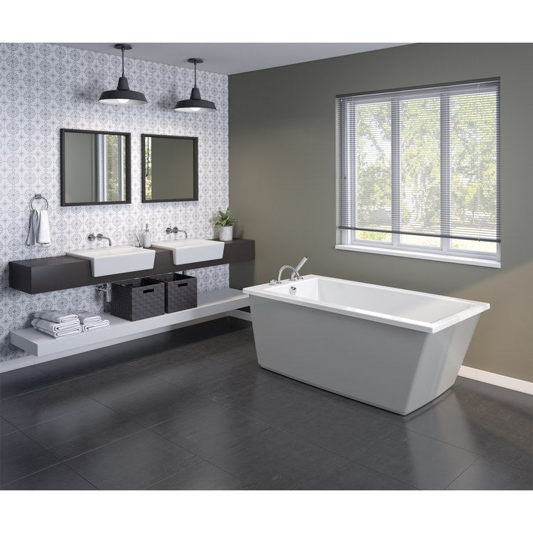 Freestanding Tub Elinor 60 x 32 x 23 Inch 2 Piece End Drain Thunder Gray Rectangular - Frankwebs