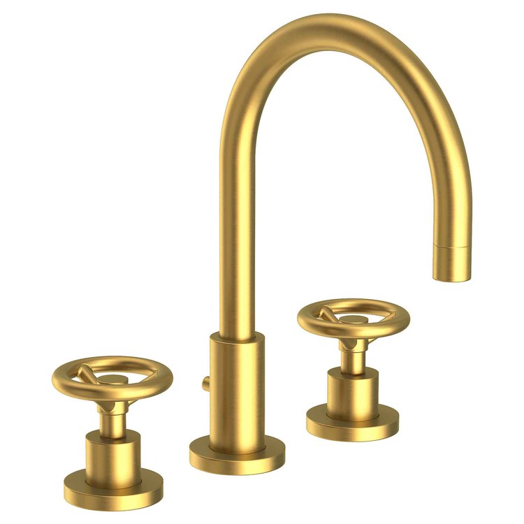 Lavatory Faucet Slater Widespread 8 to 20 Inch Spread 2 Wheel English Bronze 1.2 Gallons per Minute Brass Spout Height 6 Inch - Frankwebs