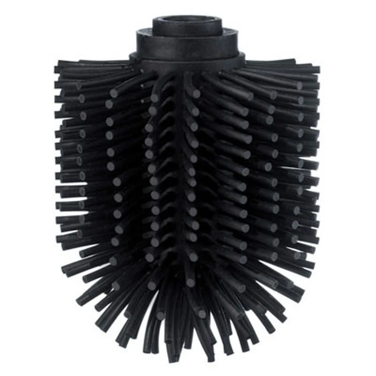 Toilet Brush Xtra Round Spare Brush Head Black Thermo Plastic Rubber 2-3/4 x 2-3/4 x 3-1/2 Inch - Frankwebs