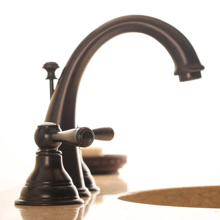 Kingsley Two Handle High-Arc Widespread Bathroom Faucet with Drain - Frankwebs