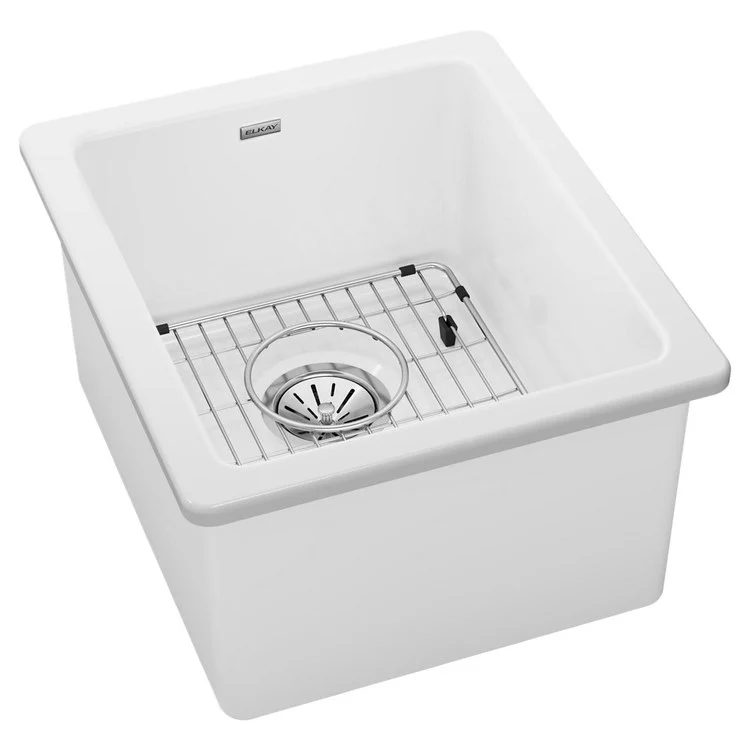 Sink Kit Fireclay Bar Sink Kit 16.5 x 19 Inch Single Bowl White Bottom Grid Drain and Cleaning Kit - Frankwebs