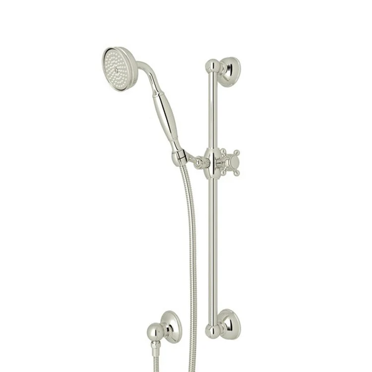 Handshower Set Metal Handle Unlacquered Brass Side Spray 1 Function 1.8 Gallons per Minute 21-5/8 Inch Brass Shower Bar - Frankwebs