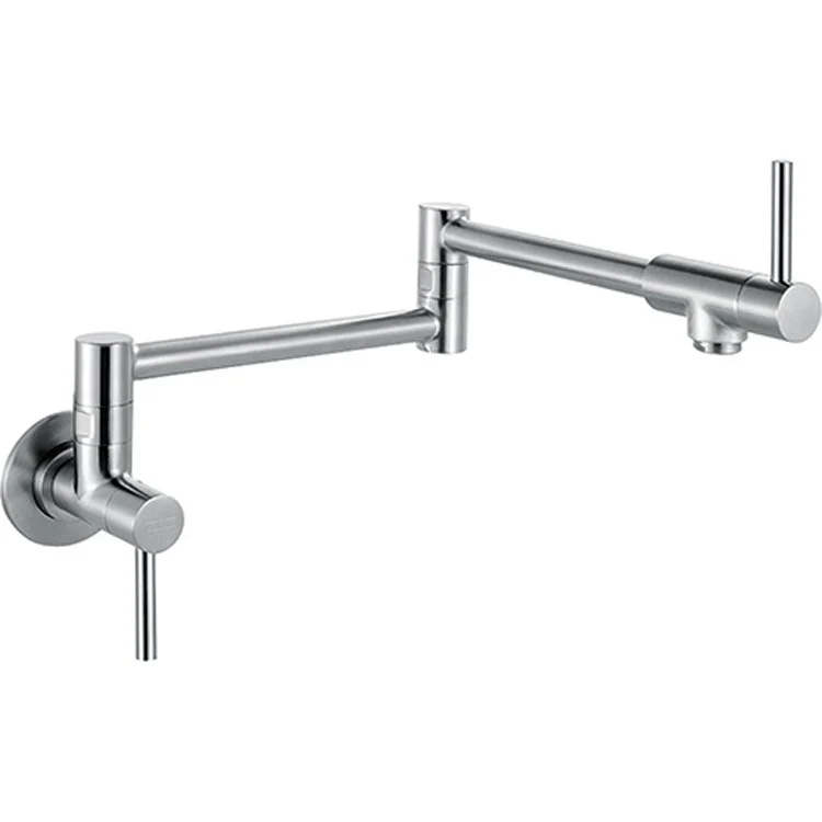 Pot Filler Steel Wall Mount 2 Lever Stainless Steel 2.2 Gallons per Minute - Frankwebs
