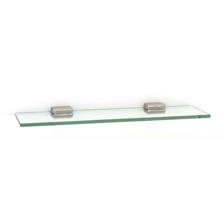 Shelf Cube Bath with Brackets Unlacquered Brass 18 Inch Brass/Glass - Frankwebs