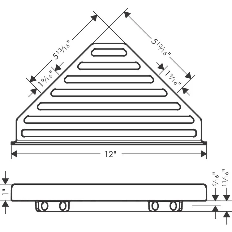 Shower Basket AddStoris Corner Brushed Bronze 5-5/6L x 12W x 1H Inch Metal Wall Mount - Frankwebs