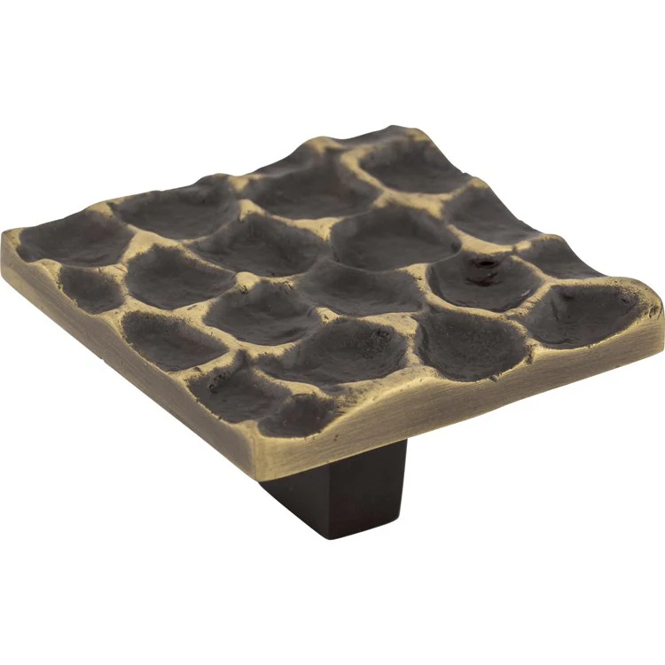 Knob Cobblestone Square Brass Antique Brass 1-15/16 Inch - Frankwebs