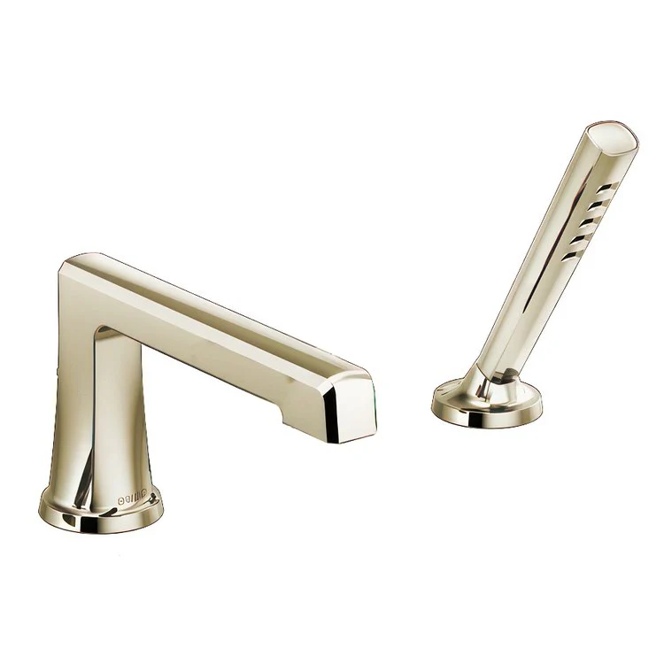 Roman Tub Trim Levoir Deck Mount with H2Okinetic Technology Less Handle Brilliance Luxe Nickel WaterSense ADA 9-11/16 Inch Reach 1 Function Wand Handshower - Frankwebs