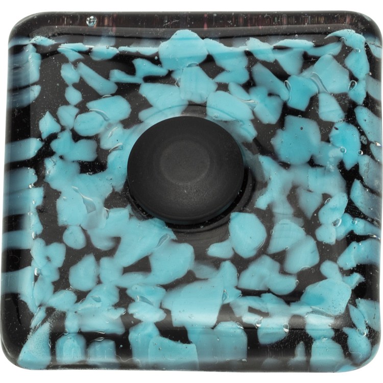 Knob Atlas Marine Glass Square Matte Black Brass & Glass 1-1/2 Inch - Frankwebs