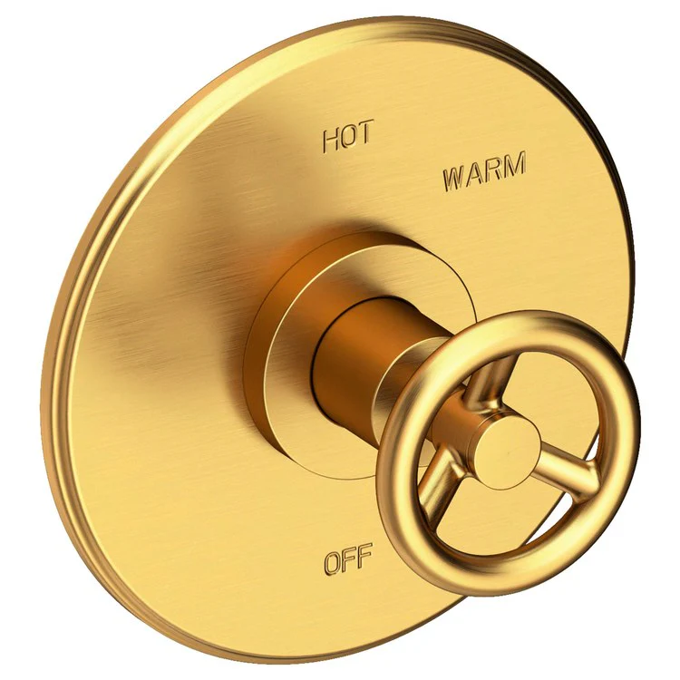 Pressure Balance Valve Trim Slater Round 1 Wheel Antique Brass Depth 3-3/7 Inch - Frankwebs