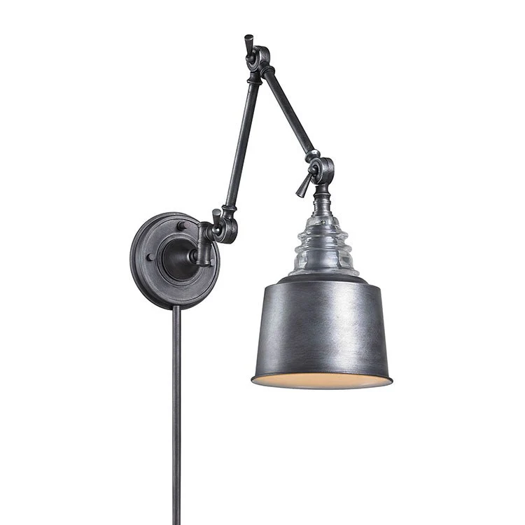 Insulator Glass Single-Light LED Swing Arm Wall Sconce - Frankwebs