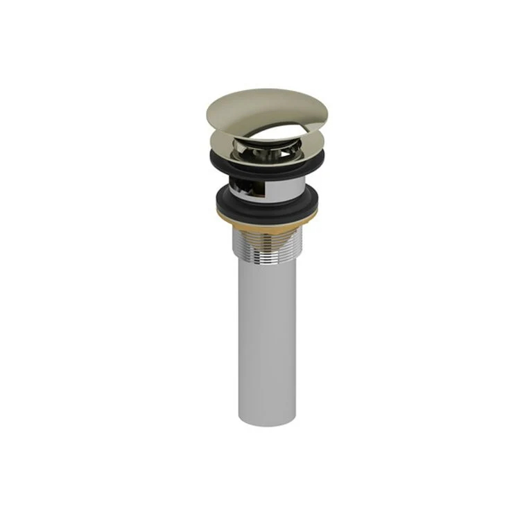 Push Drain with Overflow 2-1/2W x 8-1/4H Inch Brushed Nickel Brass - Frankwebs