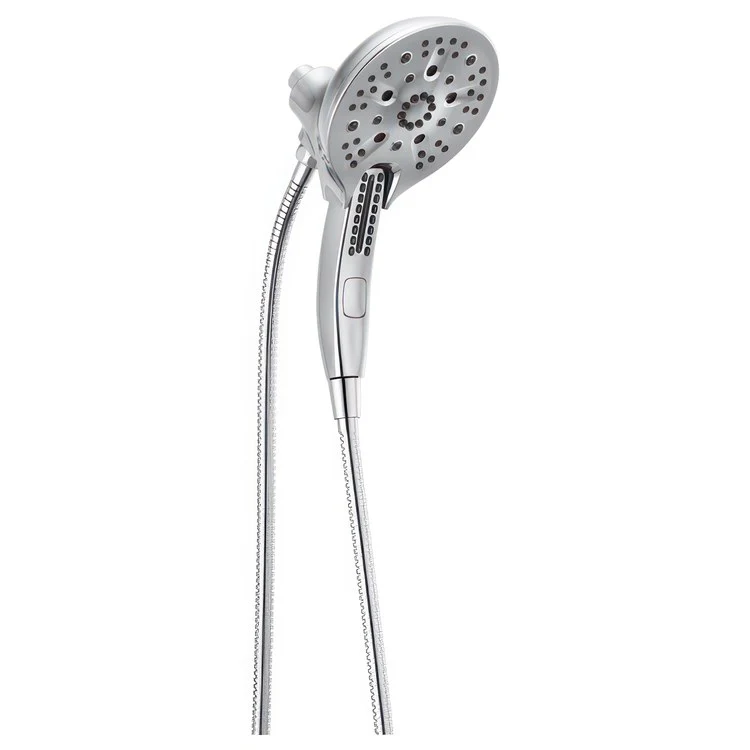 Handshower Combination In2ition Universal Showering Components H2Okinetic 2-In-1 Lumicoat Chrome WaterSense ADA 5 Function 6-1/16 Inch Includes 60-82 Inch Stretchable Metal Hose - Frankwebs