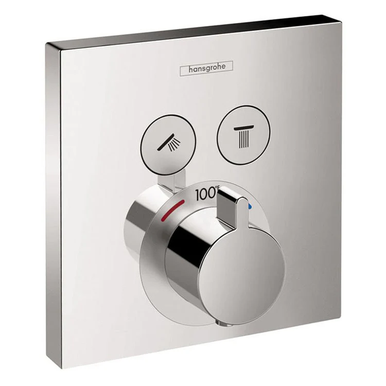 ShowerSelect E Square Thermostatic Two-Function Shower Trim - Frankwebs