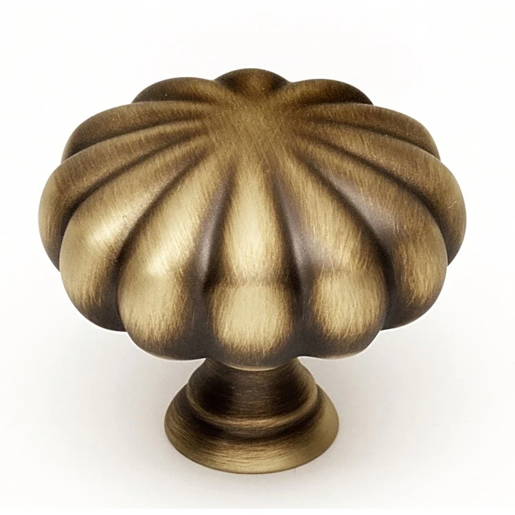 Knob II Collection Round Satin Nickel Brass 1-1/2 Inch 1-1/4 Inch 9/16 Inch - Frankwebs