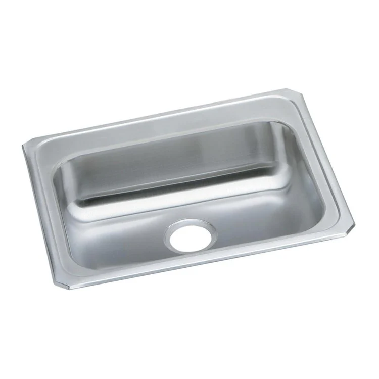 Kitchen Sink Celebrity 25 x 21.25 Inch Single Bowl ADA Brushed Satin Drop-In Rectangle Drain Location Rear Center Depth 5-3/8 Inch Bottom Only Pads - Frankwebs