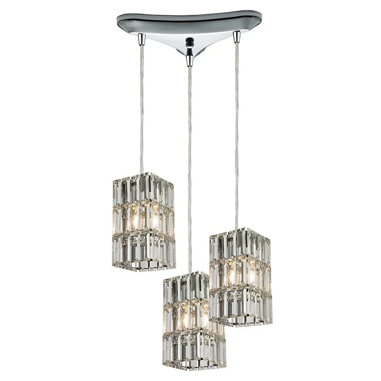 Cynthia Three-Light Triangular Pan Pendant - Frankwebs