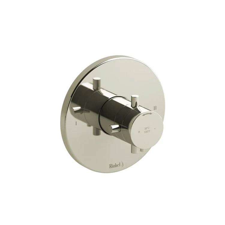 Thermostatic and Pressure Balance Valve Trim Pallace 1/2 Inch Round 2-Way No Share 3 Function 1 Cross Polished Nickel - Frankwebs