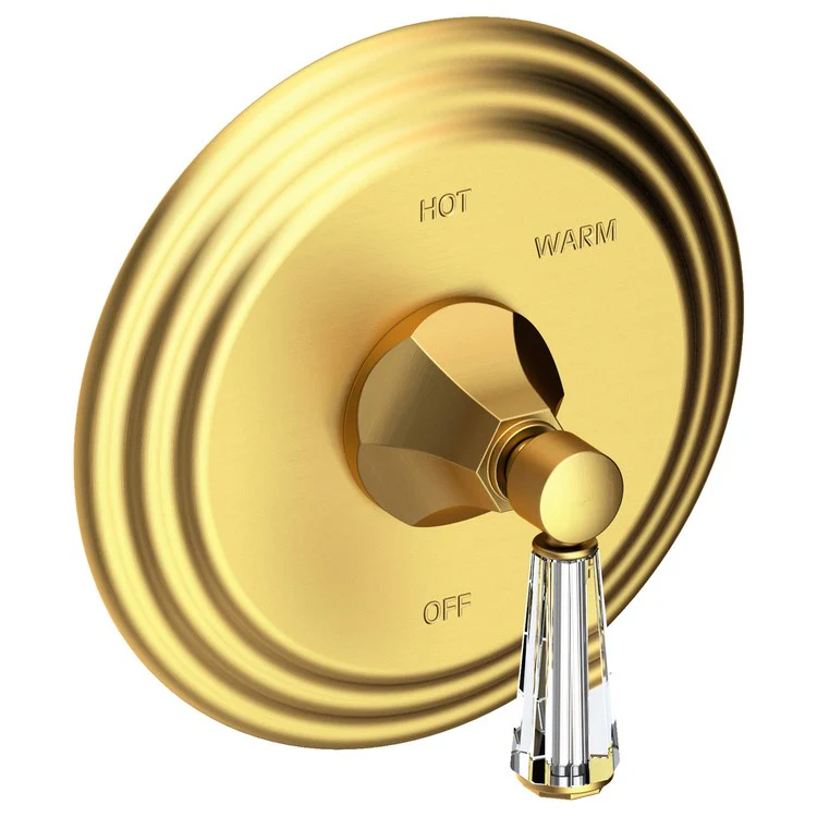 Pressure Balance Valve Trim Metropole Round 1 Crystal Lever Flat Black ADA Depth 3-5/9 Inch - Frankwebs