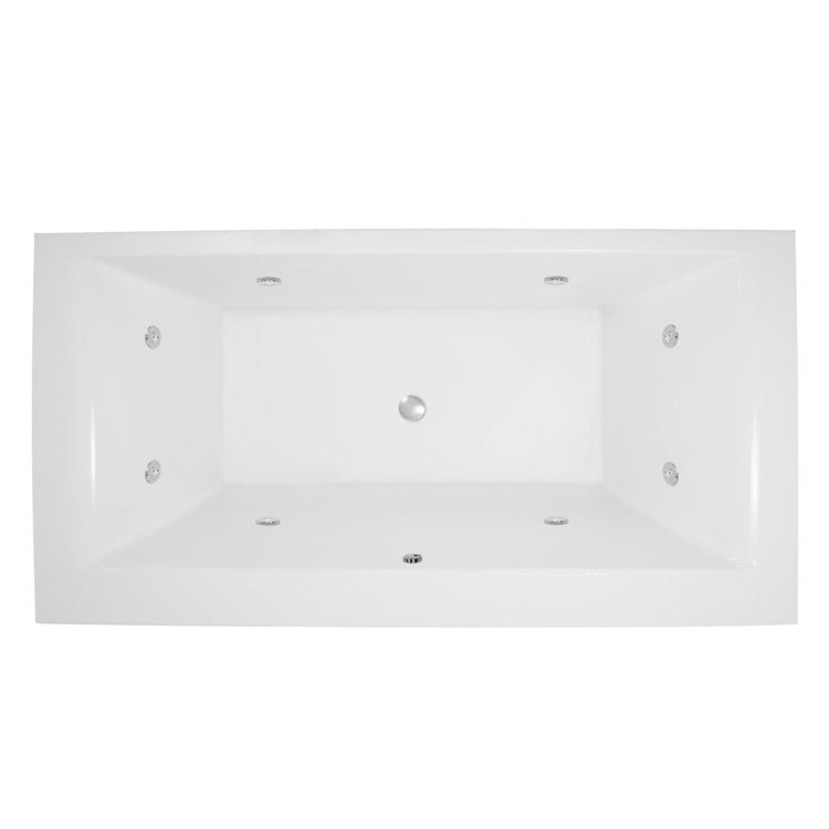 Whirlpool Tub Designer Collection Stella 70 x 36 x 19 Inch Drop-In Center Drain Bone Rectangle - Frankwebs