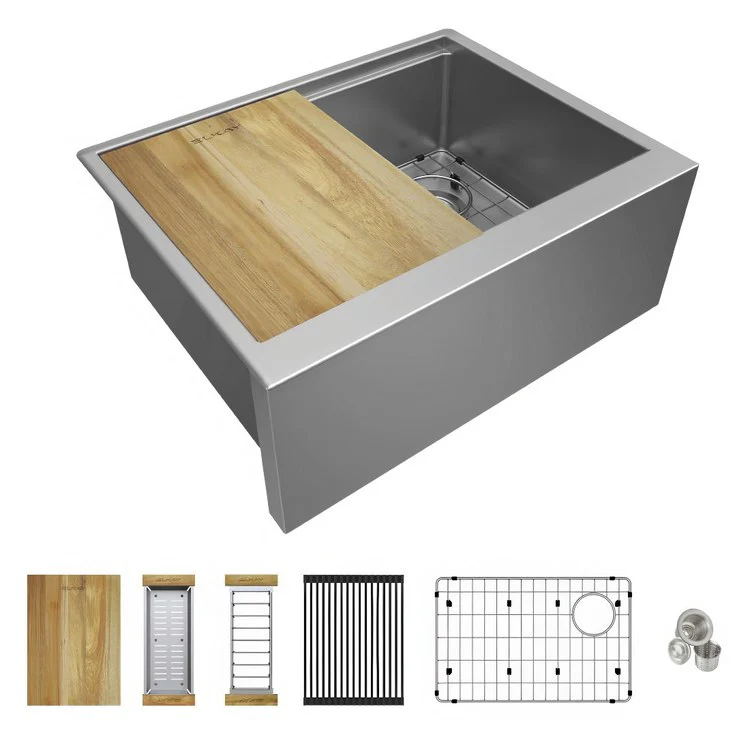 Sink Kit Crosstown 25-7/8 x 20-1/4 Inch 1 Bowl Stainless Steel/Brown Undermount - Frankwebs