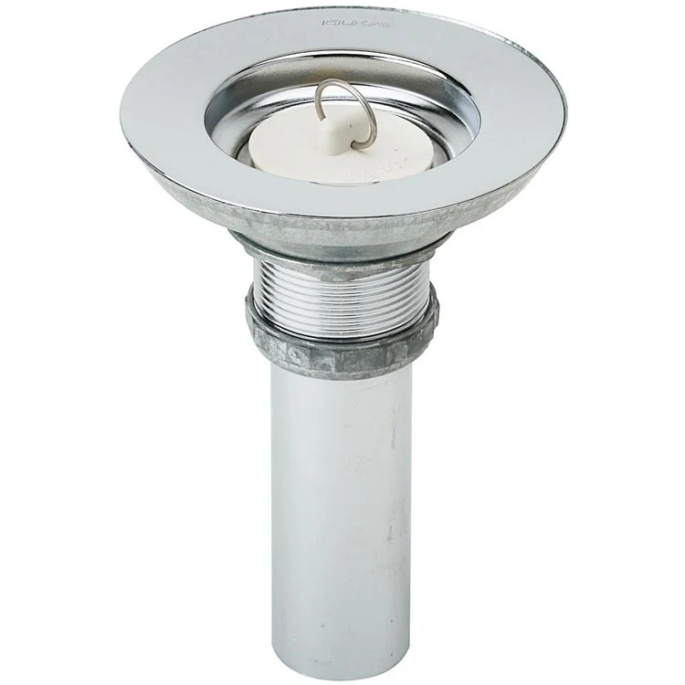 Drain Fitting with Rubber Stopper 5 x 7 Inch Stainless Steel - Frankwebs