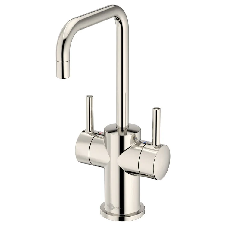 Water Dispenser Showroom Modern 3020 Instant 2 Lever ADA Mid Arc Swivel 360 DEG Polished Nickel - Frankwebs