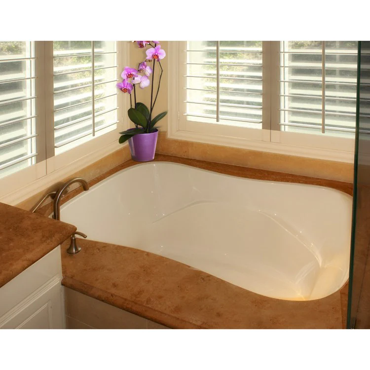 Soaking Tub Designer Collection Monterey 72 x 42 Inch Drop-In Tub Only Side Center Biscuit Acrylic - Frankwebs