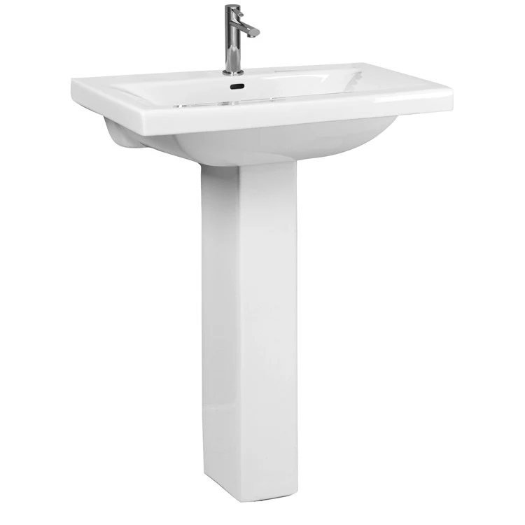 Pedestal Lavatory Mistral 650 White Rectangular - Frankwebs
