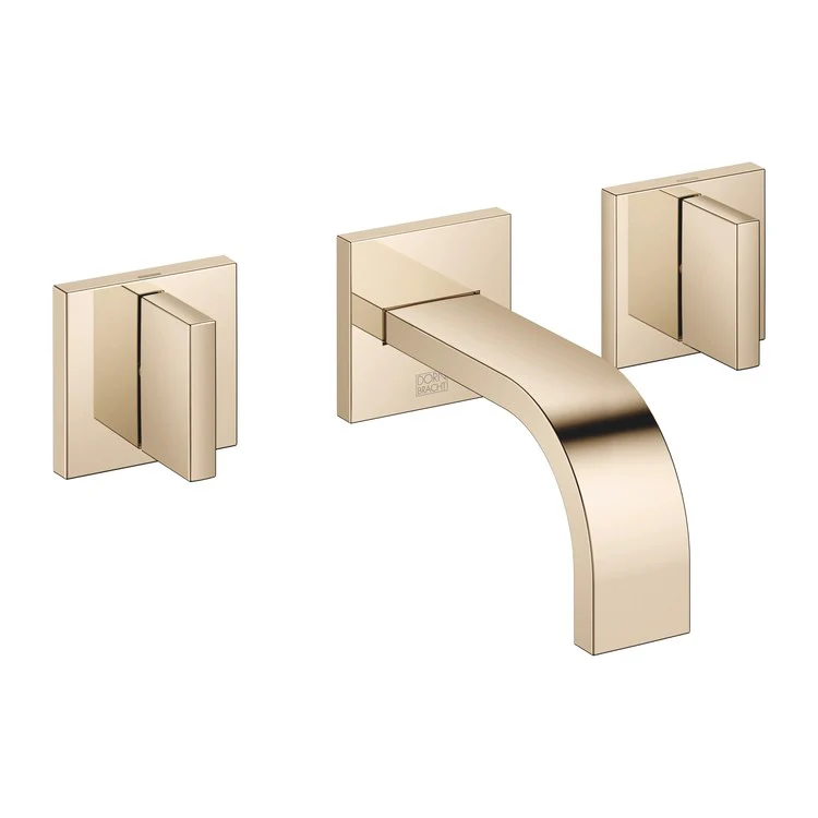 Lavatory Faucet MEM Mixer Wall Mount 2 Lever ADA Brushed Champagne 1.2 Gallons per Minute Less Drain 3 Hole - Frankwebs