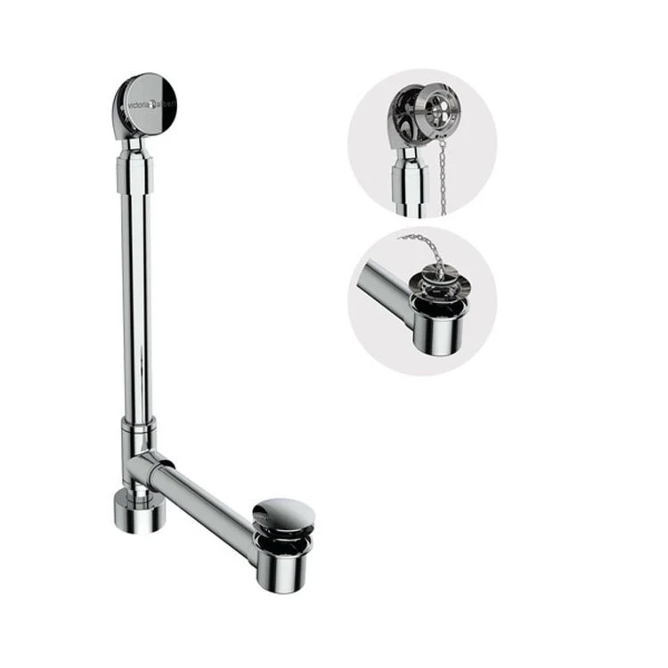 Drain Kit Freestanding Bathtub Polished Nickel 33.25 Inch Brass for Freestanding Bathtub Above Floor Installation Includes Above Floor Shoe Tube - Frankwebs
