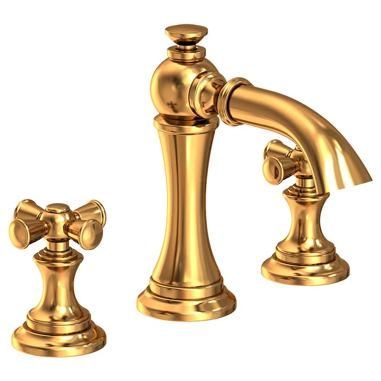 Lavatory Faucet Sutton Widespread 8 to 20 Inch Spread 2 Cross ADA French Gold PVD 1.2 Gallons per Minute Brass Spout Height 4-1/8 Inch - Frankwebs