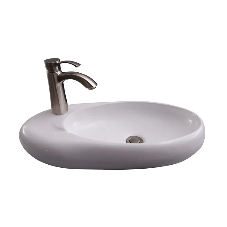 Lavatory Sink Bordon Wall Hung 23 Inch Oval White - Frankwebs
