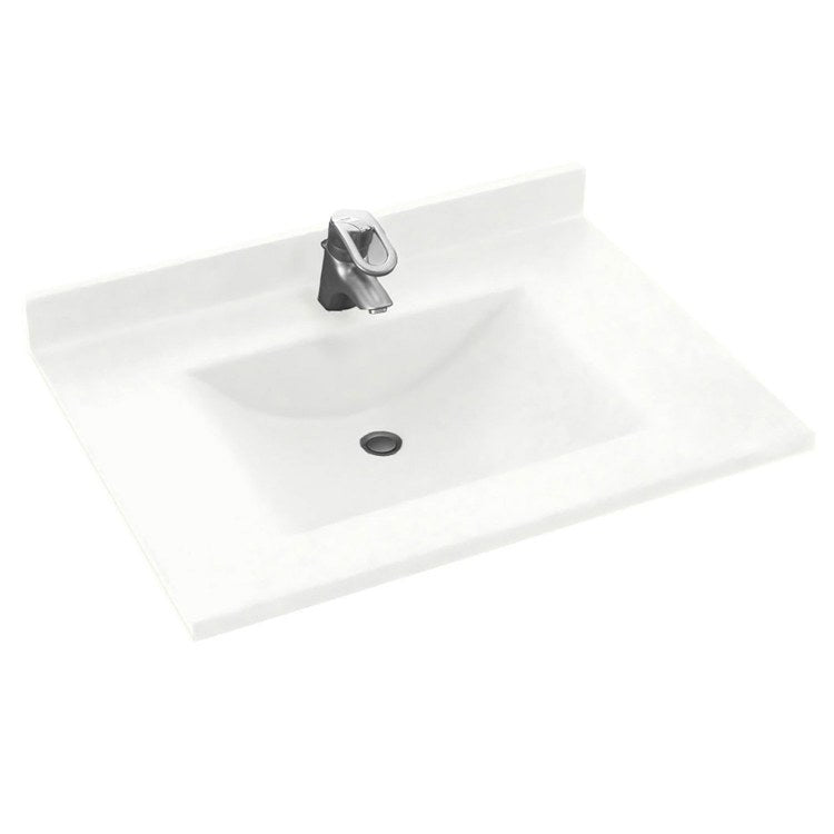 Vanity Top Contour Single Bowl 31 x 22 Inch ADA Ice Swanstone - Frankwebs