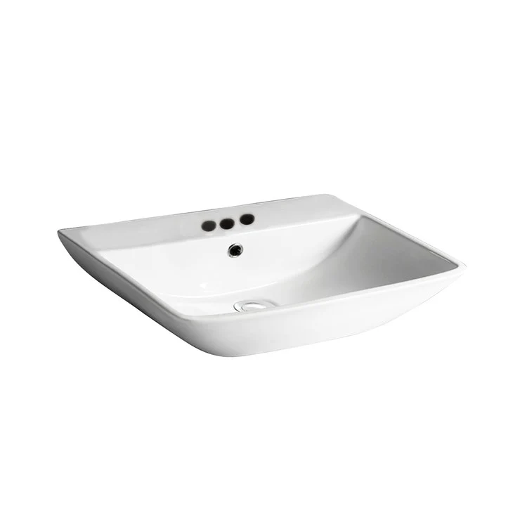 Lavatory Sink Summit 600 Wall Hung 23-5/8 Inch 4 Inch Spread Rectangle White - Frankwebs