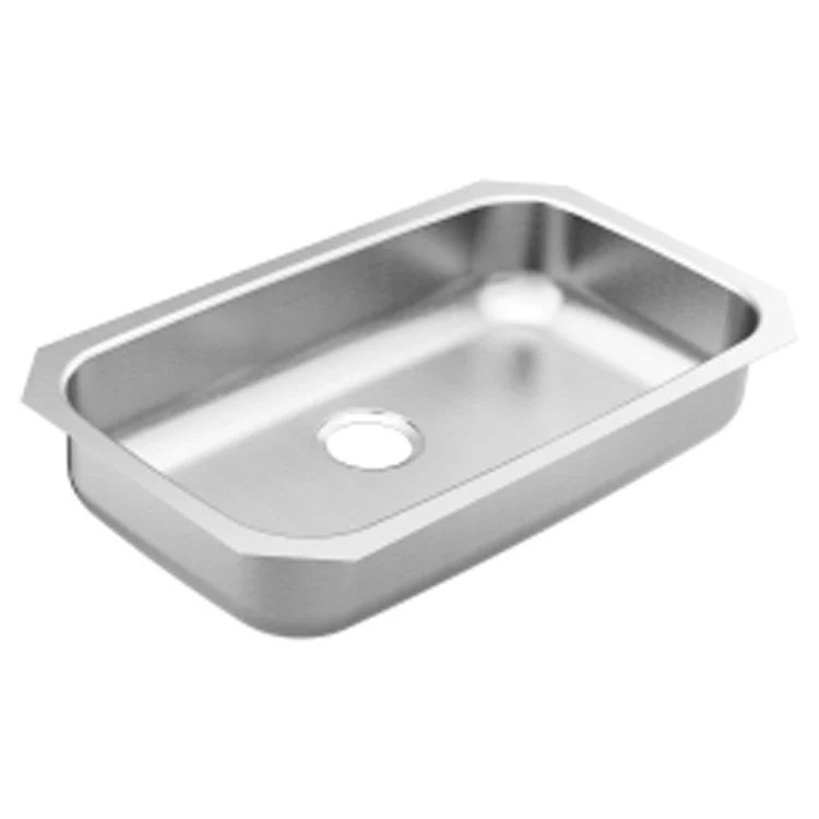 Kitchen Sink 1800 Series 30-1/2 x 18-1/4 Inch Single Bowl ADA Satin Stainless Undermount Rectangle Drain Location Rear Center Depth 6 Inch - Frankwebs