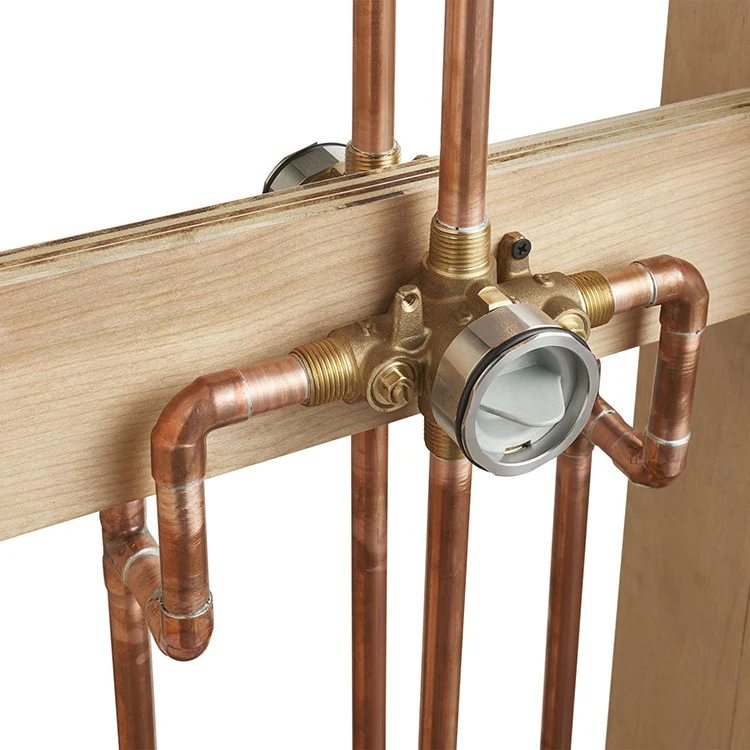 Flash Shower Rough-in Valve with Universal Inlets and Outlets and Screwdriver Stops - Frankwebs