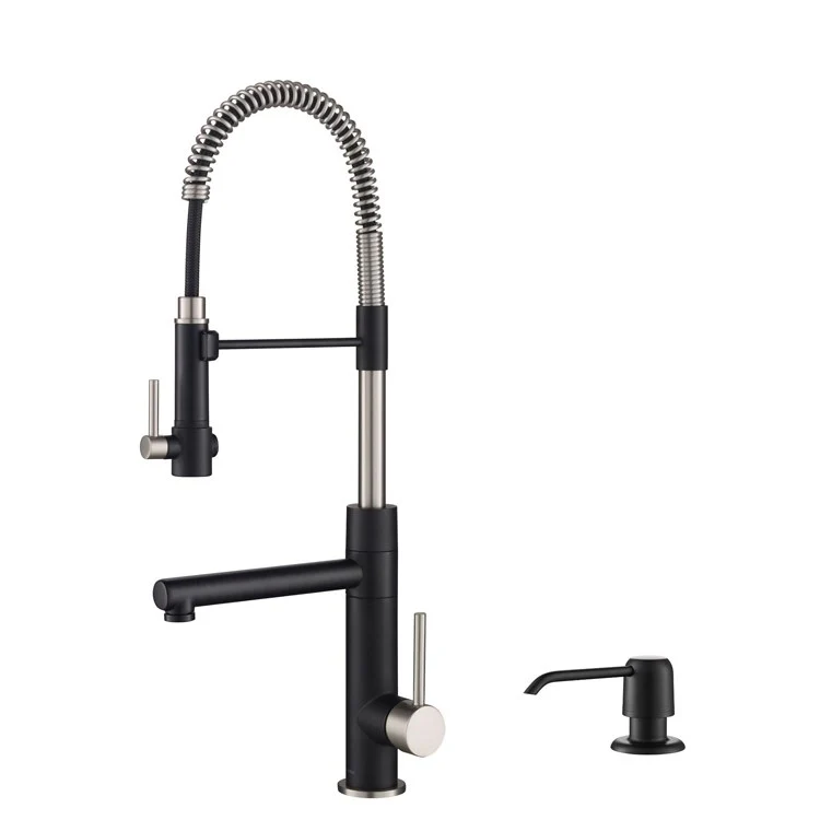 Artec Pro 2-Function Commercial-Style Pre-Rinse Kitchen Faucet with Pull Down Spring Spout and Pot Filler with Soap Dispenser - Frankwebs