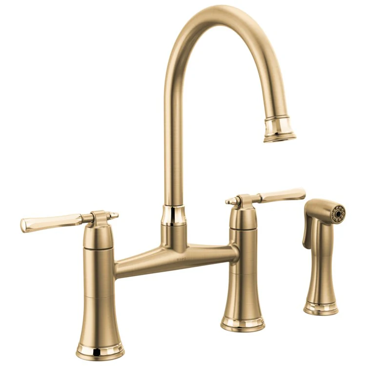 Kitchen Faucet Tulham 8 Inch Spread 2 Lever ADA Brilliance Stainless 1.8 Gallons per Minute - Frankwebs