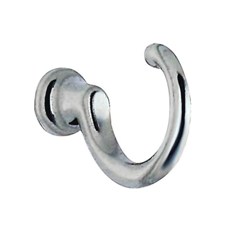 Hook Single Loop Brushed Chrome 1-1/8 Inch 1-1/8 Inch Wall Mount Zinc - Frankwebs