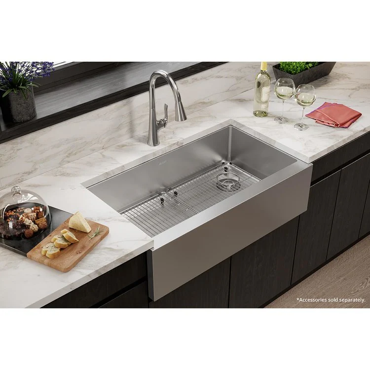 Kitchen Sink Crosstown 36 x 20.25 Inch Single Bowl Polished Satin Farmhouse 10 Inch - Frankwebs