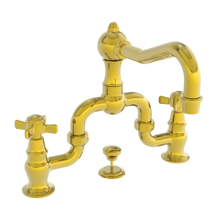 Lavatory Faucet Fairfield Bridge 8 to 9-3/4 Inch Spread 2 Cross ADA WaterSense Antique Copper 1.2 Gallons Per Minute Brass Pop Up Spout Reach 7-3/16 Inch - Frankwebs