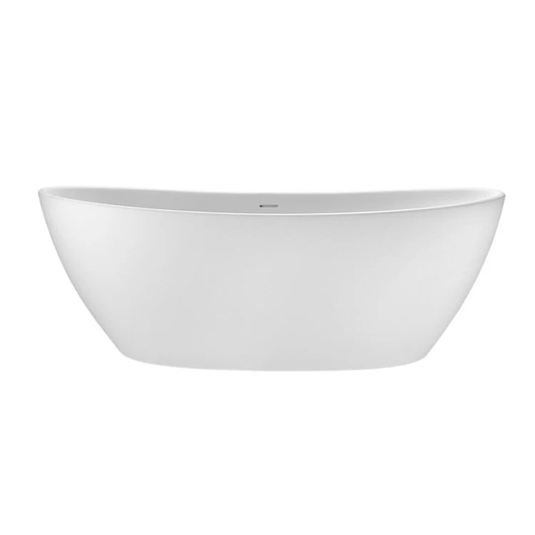 Soaking Tub Elise 63 x 32 Inch Freestanding Integrated Pedestal Center White Gloss Sculpturestone 86 Gallons 23-1/2 Inch - Frankwebs