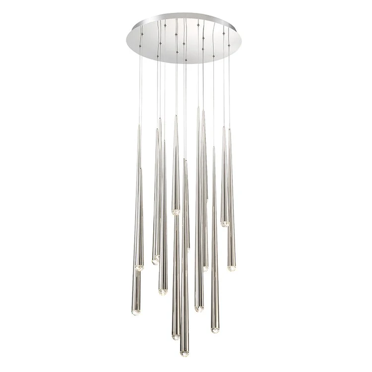 Cascade Fifteen-Light LED Crystal Round Chandelier 3500K - Frankwebs