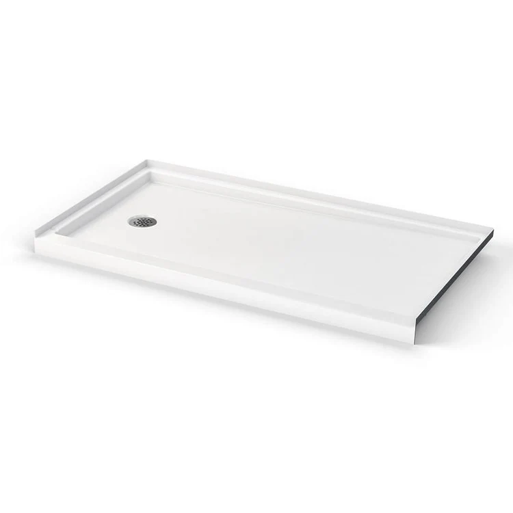 Shower Base Icon Alcove White 60 x 32 Inch AcrylX Left Drain Textured Floor - Frankwebs
