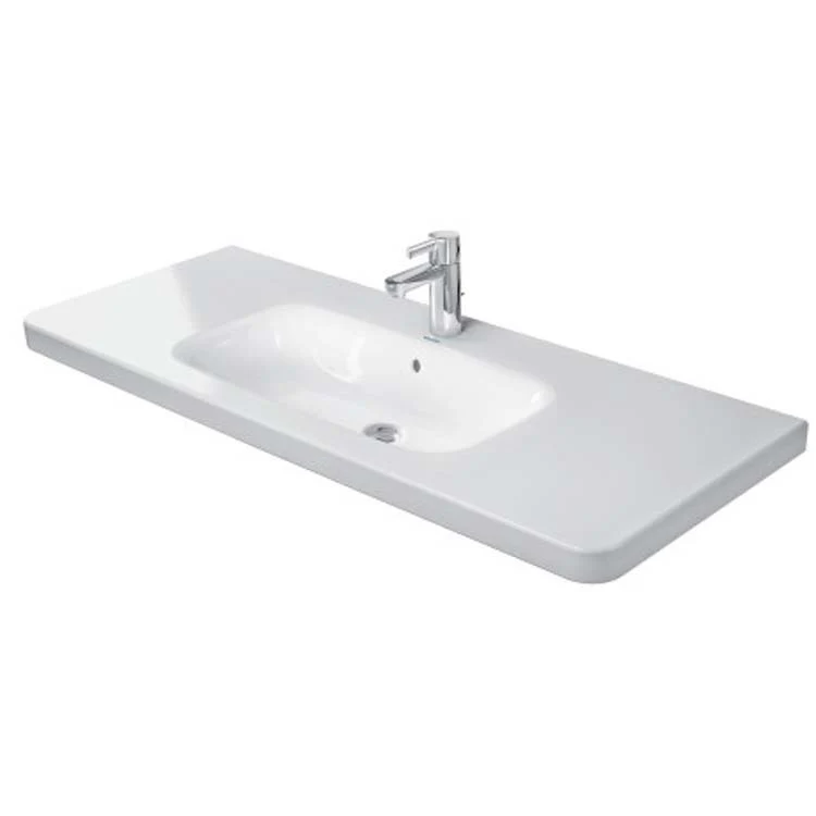 Lavatory Sink DuraStyle Wall Mount with Overflow 47-1/4 x 18-7/8 Inch Rectangle White 1 Hole - Frankwebs