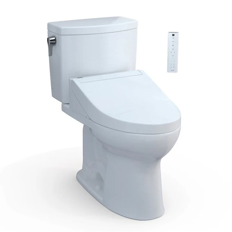 Toilet Drake II 2 Pieces Universal Height Cotton Elongated ADA 30 Inch 1.0GPF 12 Inch Rough-In Tornado Left Hand Washlet+C5 - Frankwebs