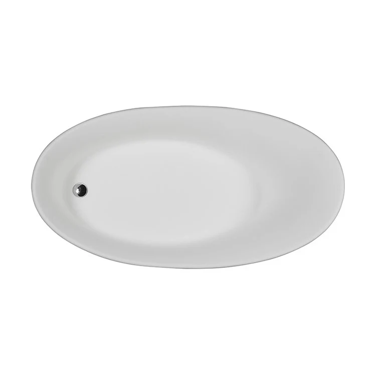 Soaking Tub Lily 60.25 x 32 Inch Freestanding Left/Right Hand White Gloss Sculpturestone 53 Gallons 25-1/2 Inch - Frankwebs